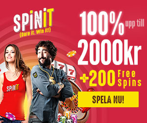 Spinit.com Welcome Bonus 100% up to 2000 SWE SEK